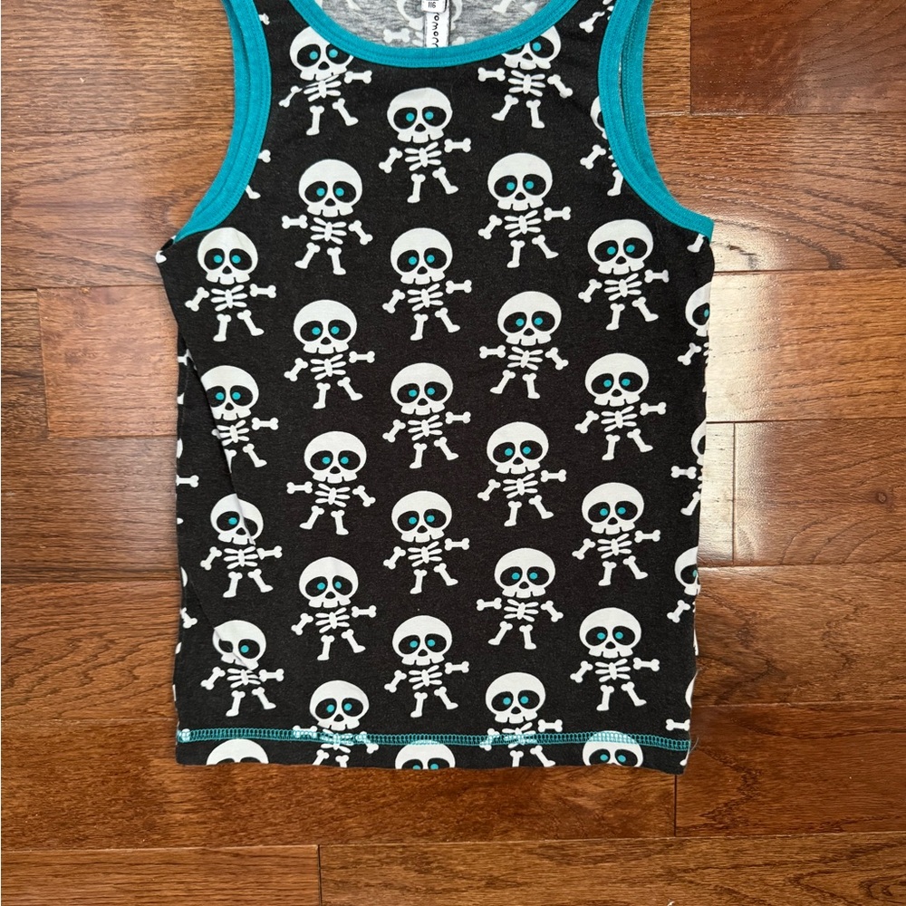 Maxomorra Skeleton Print Kids Tank Top